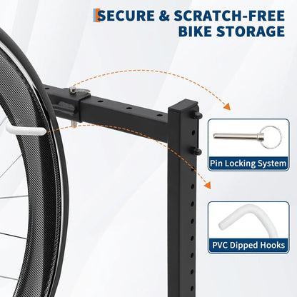 Freestanding 5 Bike Storage Rack. w/Adjustable Height
