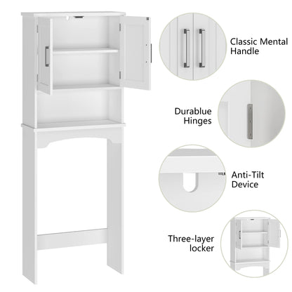 Over The Toilet Storage Cabinet with Double Doors