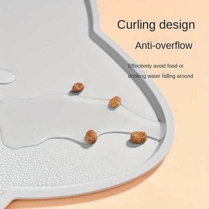Feeding Mat For Dogs & Cats. Easy Clean With Raised Edge