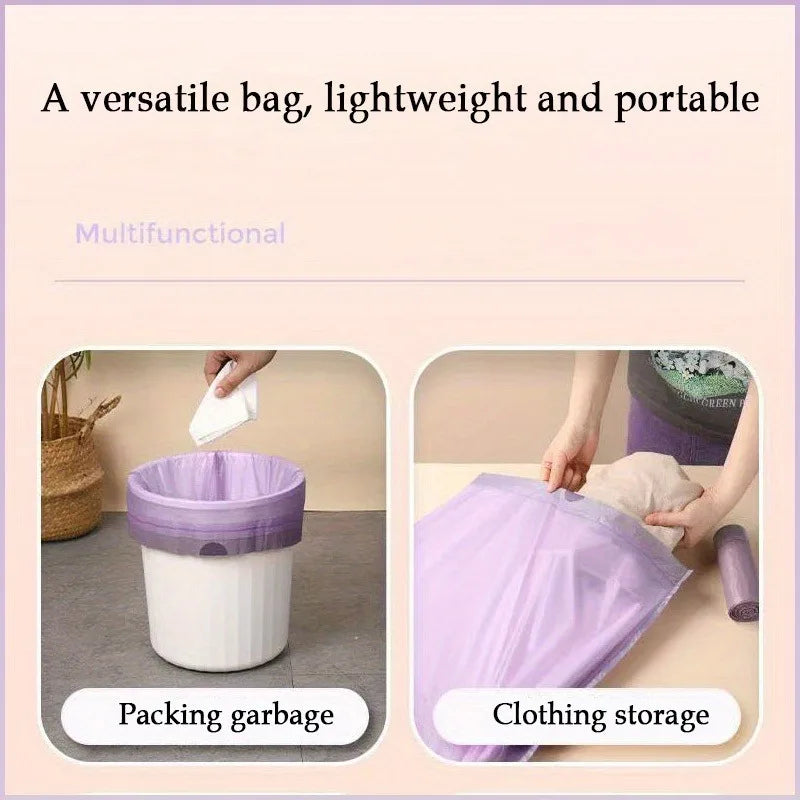 100PCS Purple Drawstring Trash Bags, for Household Use