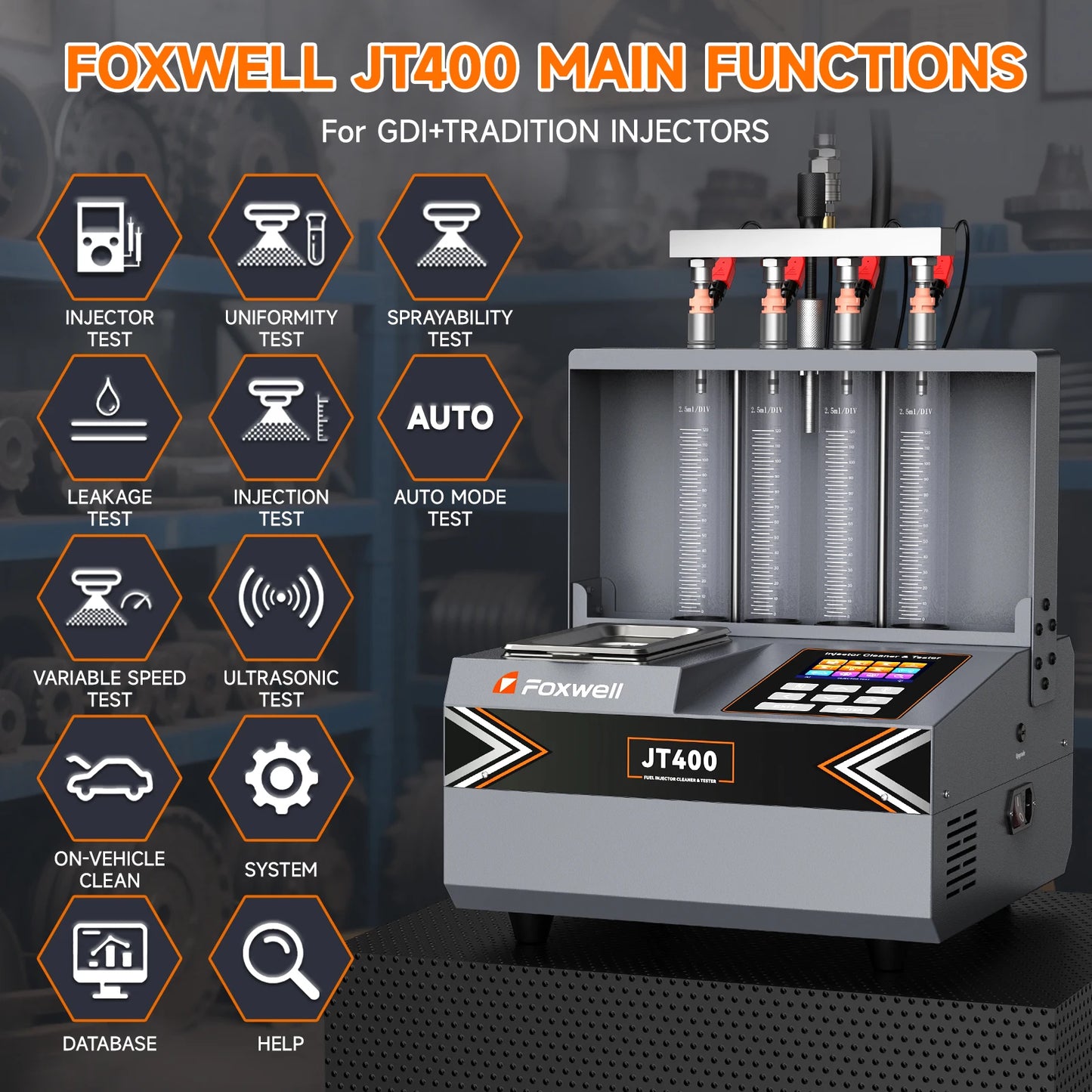 4 Cylinder Ultrasonic Fuel Injector Cleaner GDI EFI