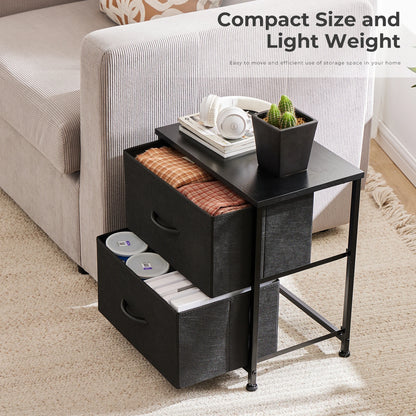 Set of 2 Bedside Nightstand w/2 Drawers