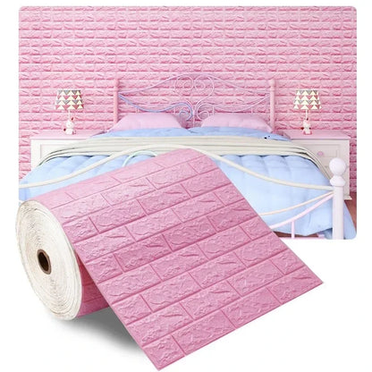70cmx10m Self-adhesive Antique Foam Brick Wallpaper