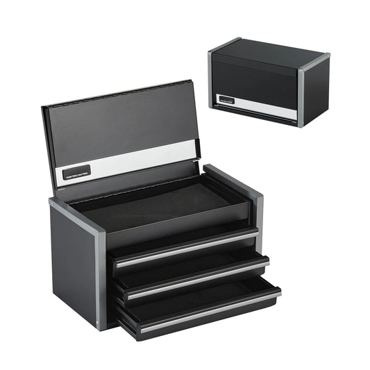 Metal Portable Tool Box, 8.6in, w/3 Ball Bearing Drawers