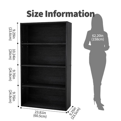 3-4 Tier Wooden Shelf Bookcase