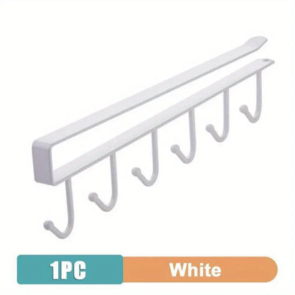 1pc 6 Hook Rack for Kitchen Shelf Storage