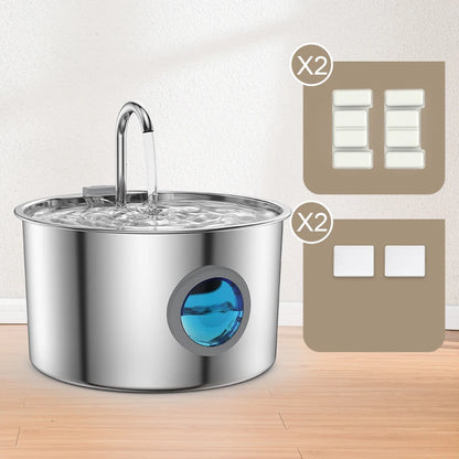 Stainless Steel Water Fountain for Dogs & Cats