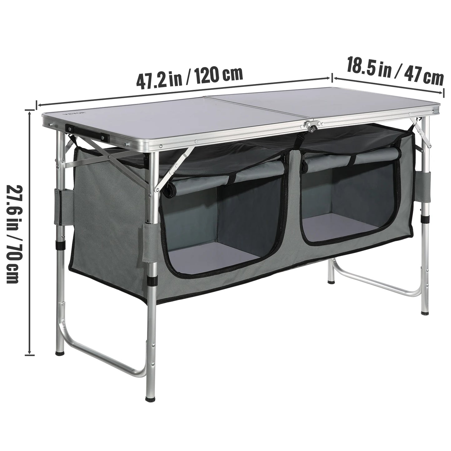 Camping Kitchen Table, Cabinet, Foldable Storage