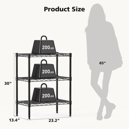 3-5 Tier Metal Wire Adjustable Storage Shelves
