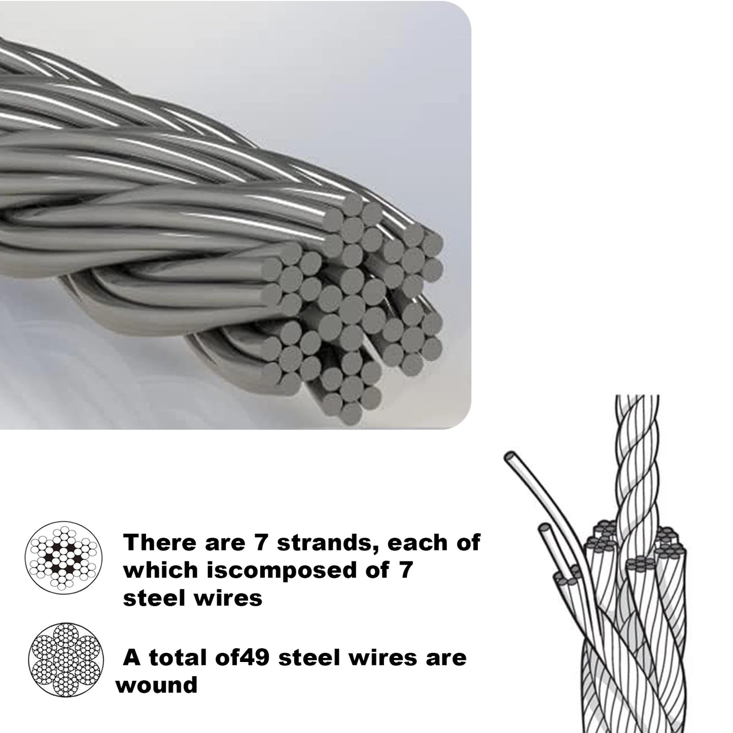 For Wayne Dalton TorqueMaster Garage Door Cable Pair 120"