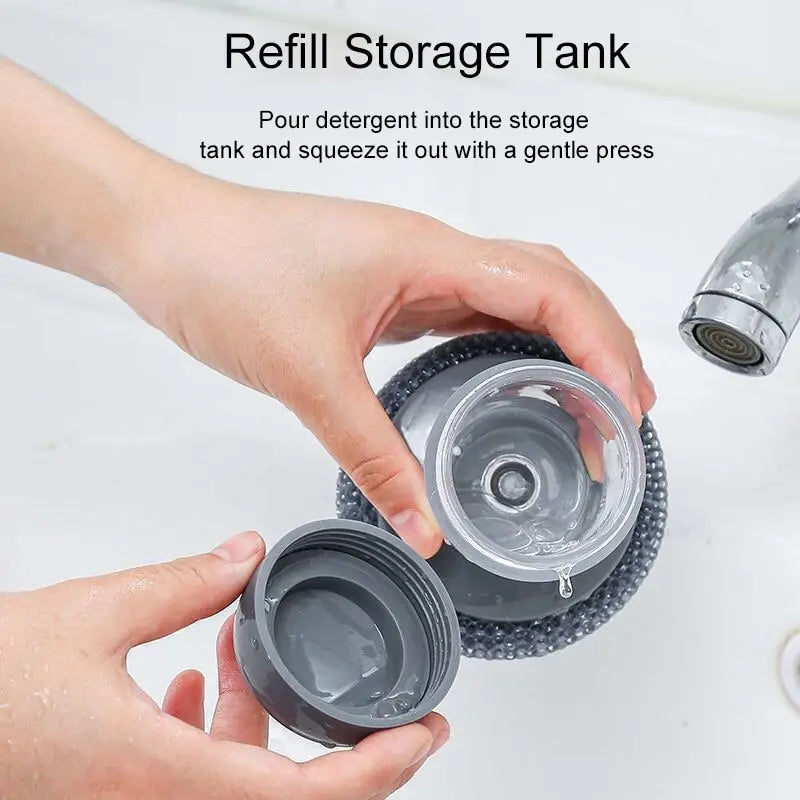 1pc Portable Kitchen Soap Dispensing Brush
