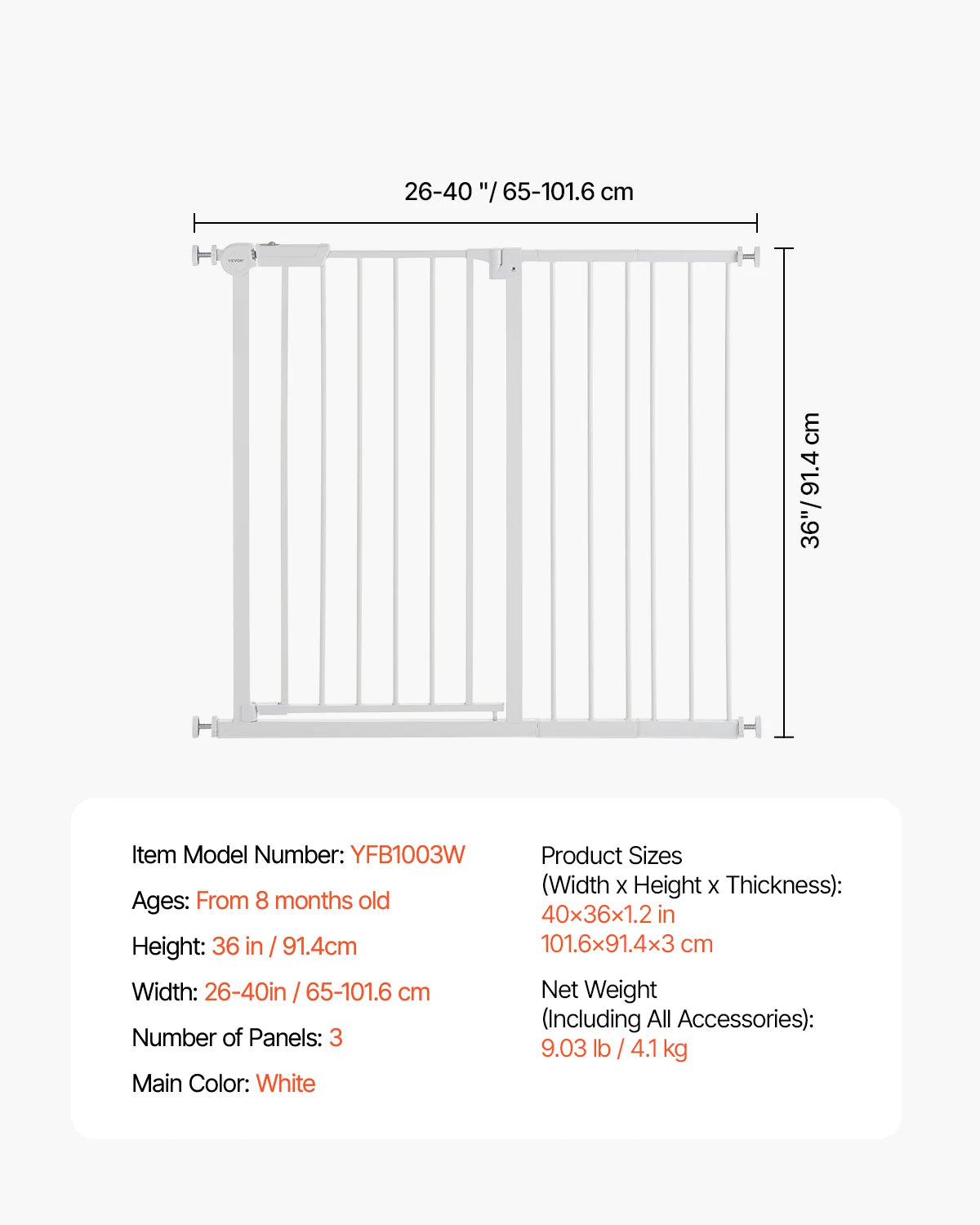 Dog Gate with Walk Thru Child Pet Security