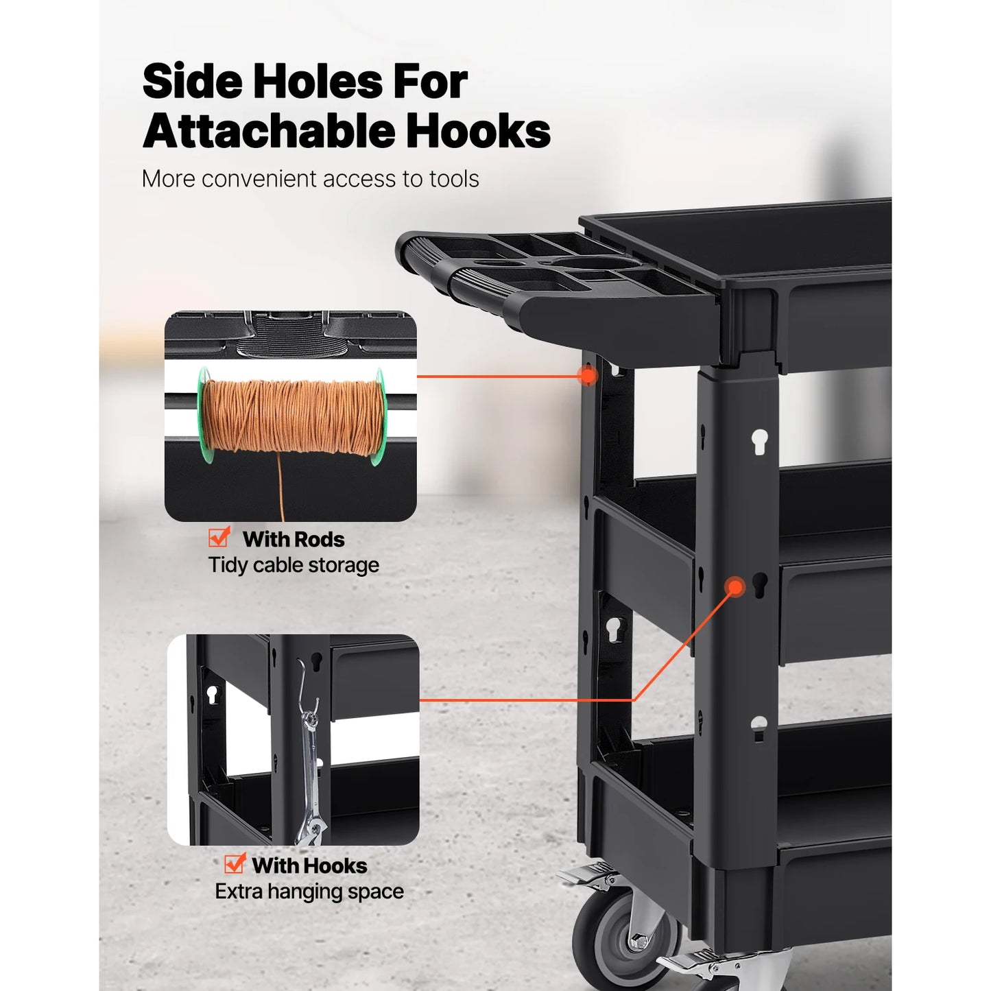 2 or 3 Shelf Utility Service Cart