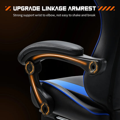 Gaming Chair Adjustable Swivel with Headrest & Lumbar Support