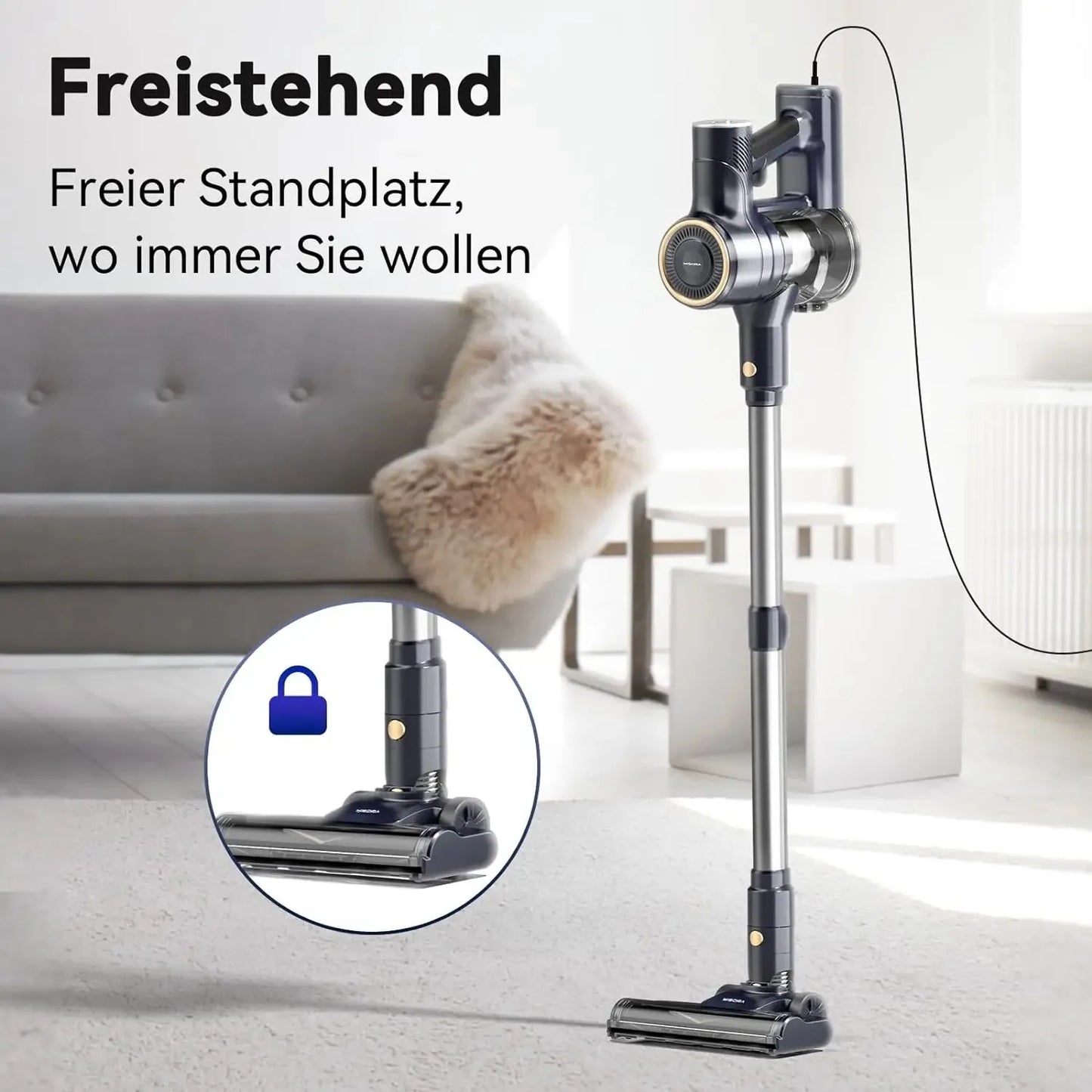Corded Free-Stand Vacuum Cleaner for Carpet, Pet Hair