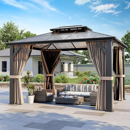 10'x12' Gazebo, Aluminum Frame with Galvanized Steel Roof