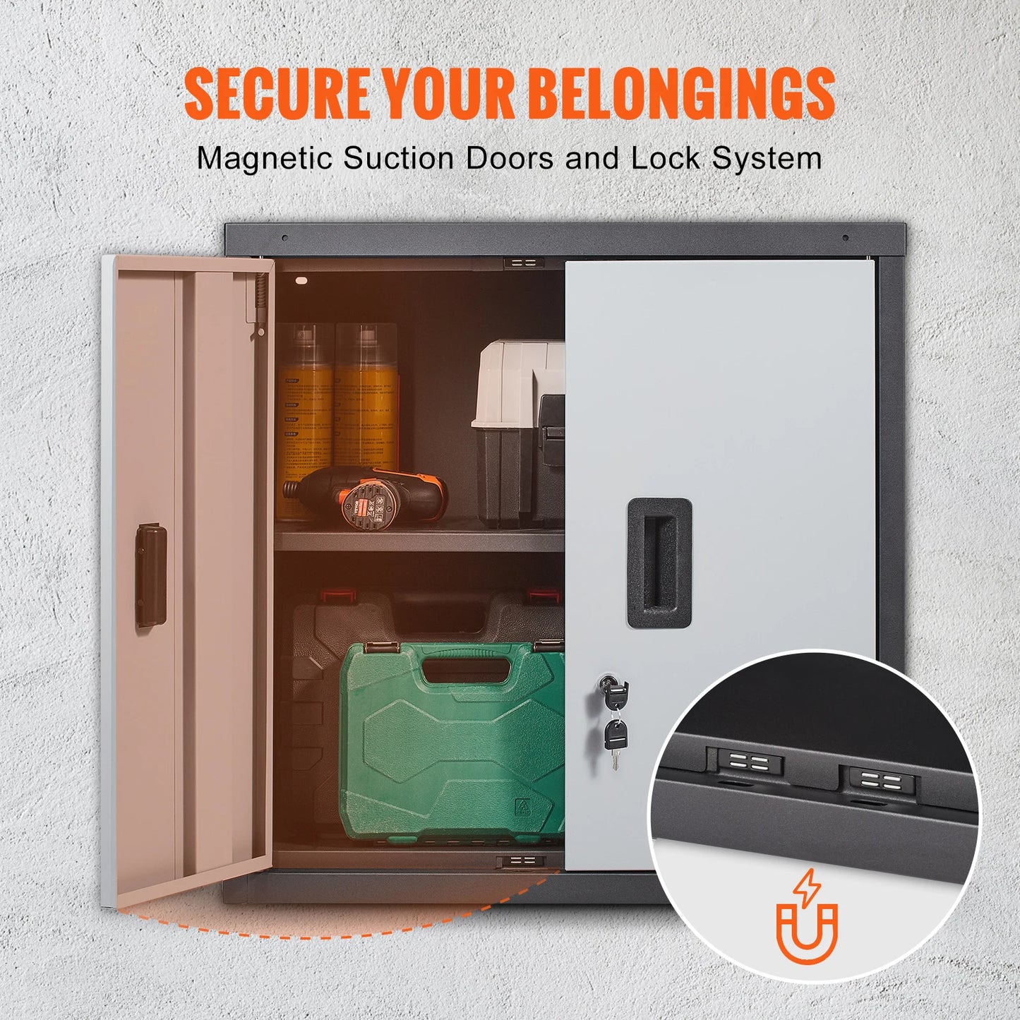 Foldable Locker, Wall Mounted, w/Adjustable Shelf