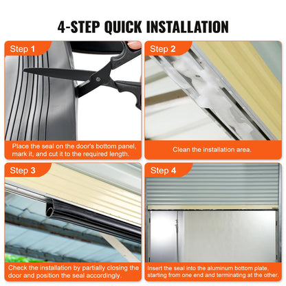 4.8m Garage Door Seals Bottom Rubber U Shape +O Ring