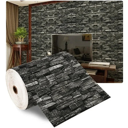 70cmx10m Self-adhesive Antique Foam Brick Wallpaper
