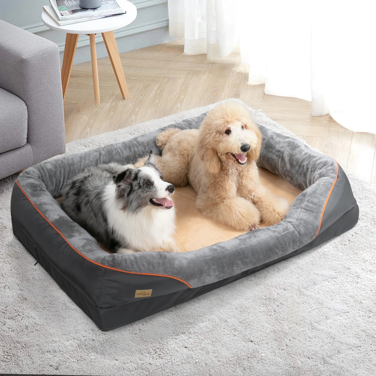 Large Dog Bed, Waterproof, and Comfortable with Washable Cover