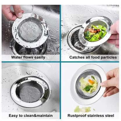 1 or 2 Kitchen Sink Stainless Steel Mesh Drain Filter