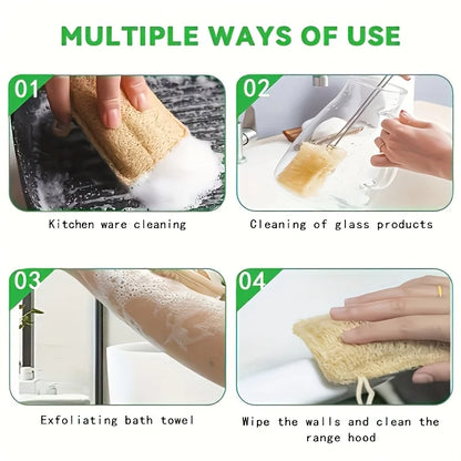 6pcs Natural Loofah Exfoliating Sponges