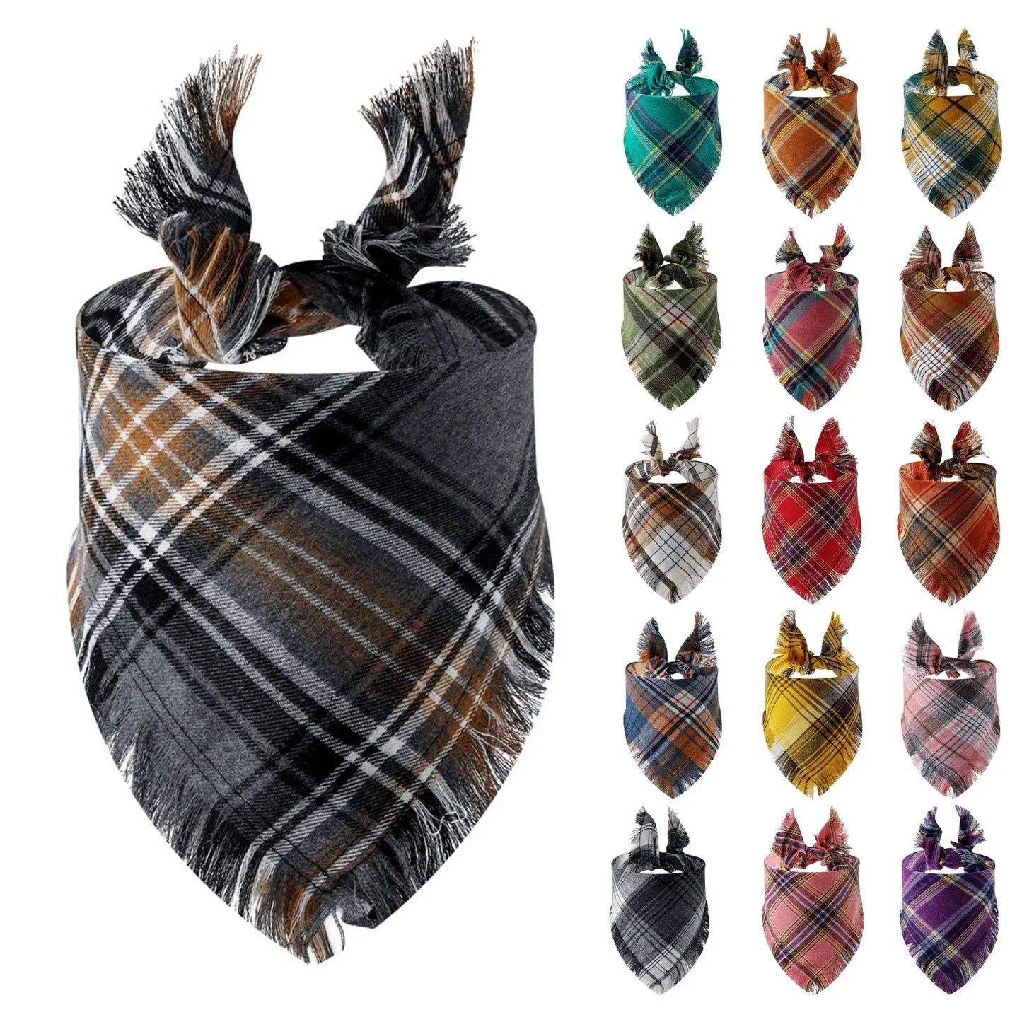 Dog Bandana Classic Plaid Scarf