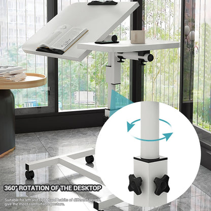 Overbed Table With Wheels, Adjustable Height