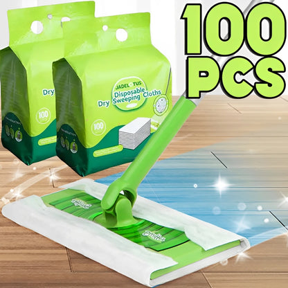100PCS Disposable Floor Cleaning Wipes for Flat Swivel Mop