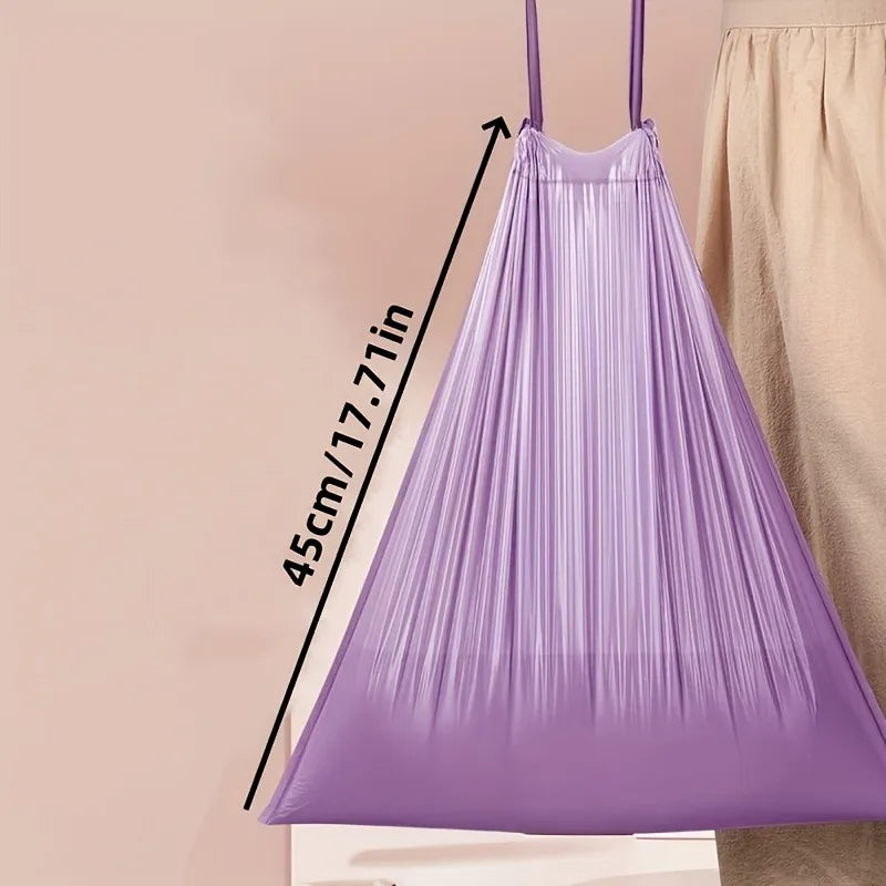 100PCS Purple Drawstring Trash Bags, for Household Use
