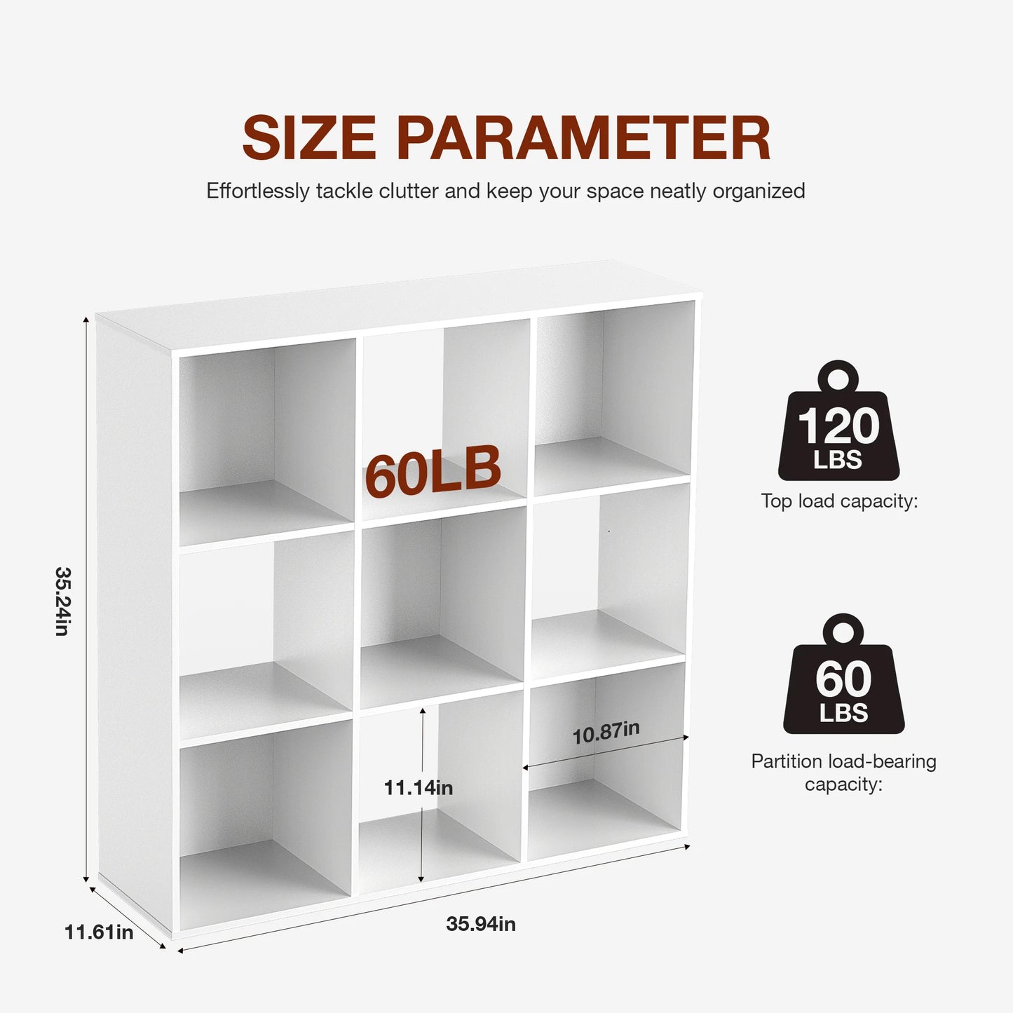 8 or 9 Cube Wooden Storage Organizer