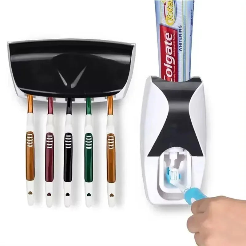Toothbrush Holder w/Automatic Toothpaste Dispenser