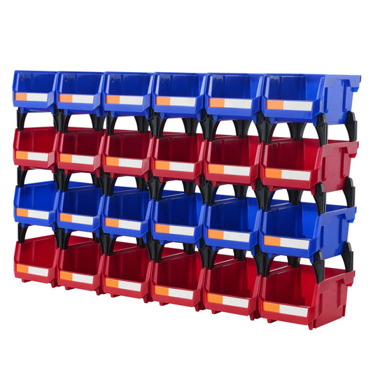 Storage Bins, 24pcs, w/Tiered Shelf