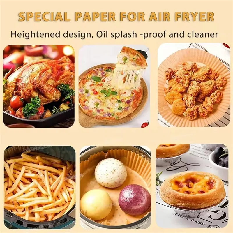 50/100Pcs Non-Stick Air Fryer Disposable Paper Inserts