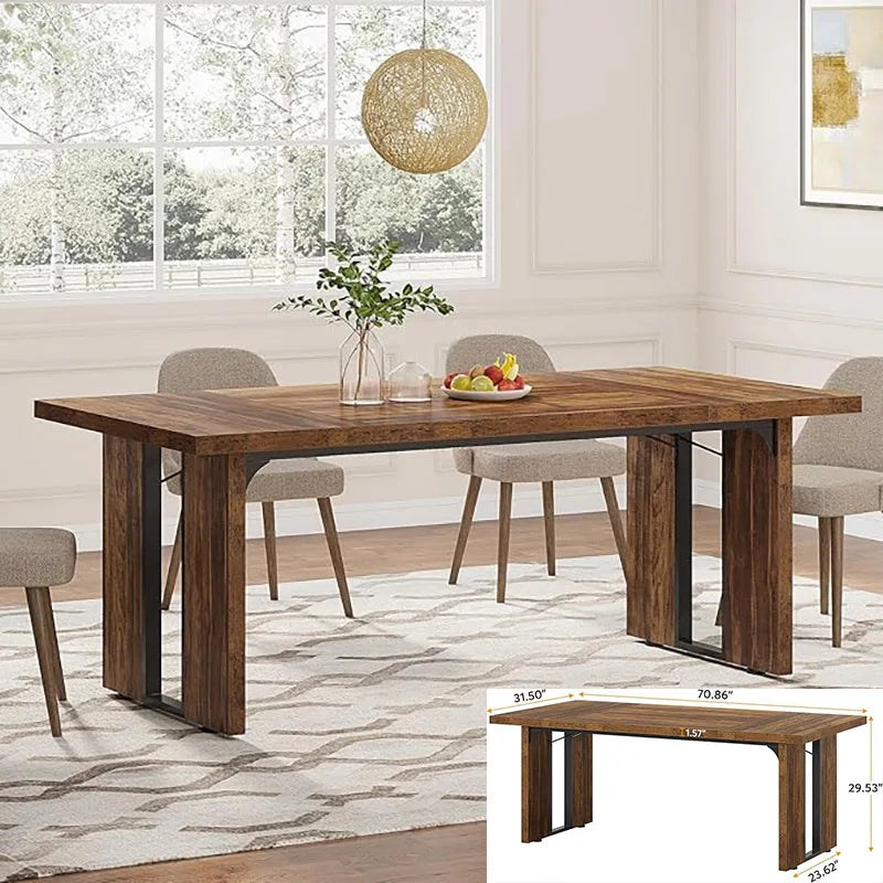 63-inch Farmhouse Style Dining Table for 4-6