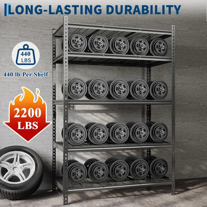 Garage Shelving - 2200 LBS Heavy Duty 5 Tier Storage Shelves