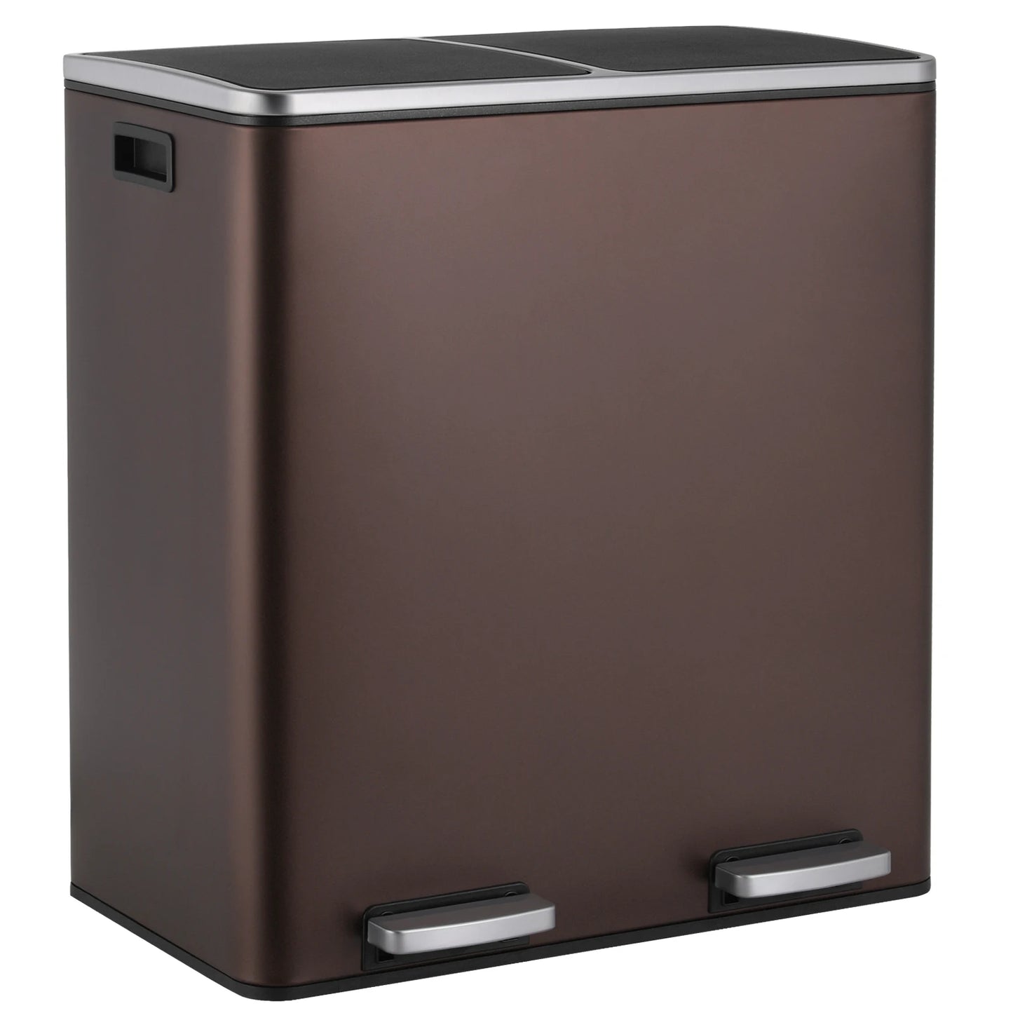 Dual Compartment Stainless Steel Recycling and Trash Can