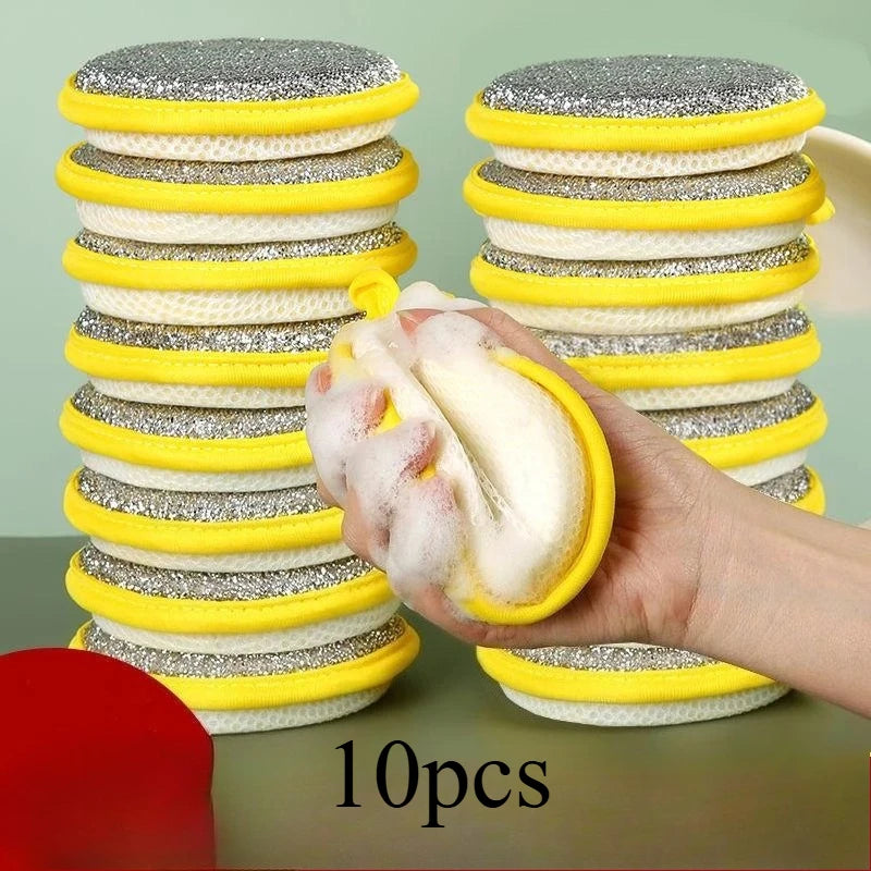 10PCS Dishwashing Double Sided Sponges / Scrubbers