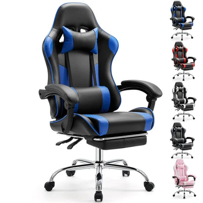 Gaming Chair Adjustable Swivel with Headrest & Lumbar Support