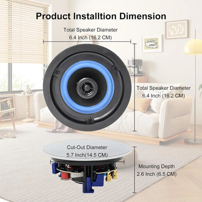 4 Flush Mount Ceiling Speakers For Home Theater