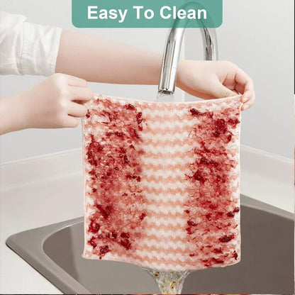 10/40PCS Fleece Cleaning Cloths for Kitchen Dish Rags, Glass