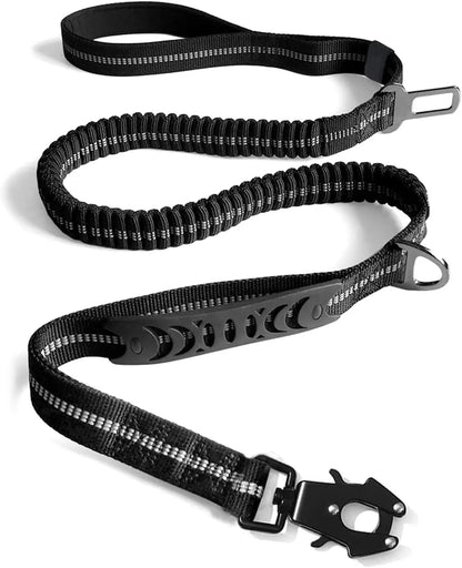Reflective Large Dog Shock Absorbing Leash with Car Seatbelt
