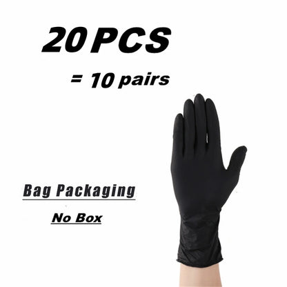 20/50/100PCS Black Nitrile Disposable Gloves