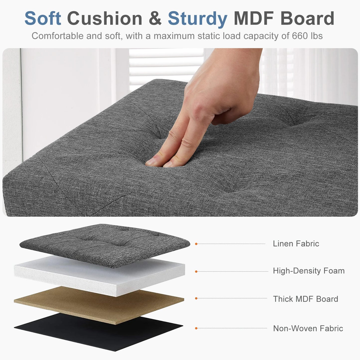 Living Room Hidden Storage Footstool