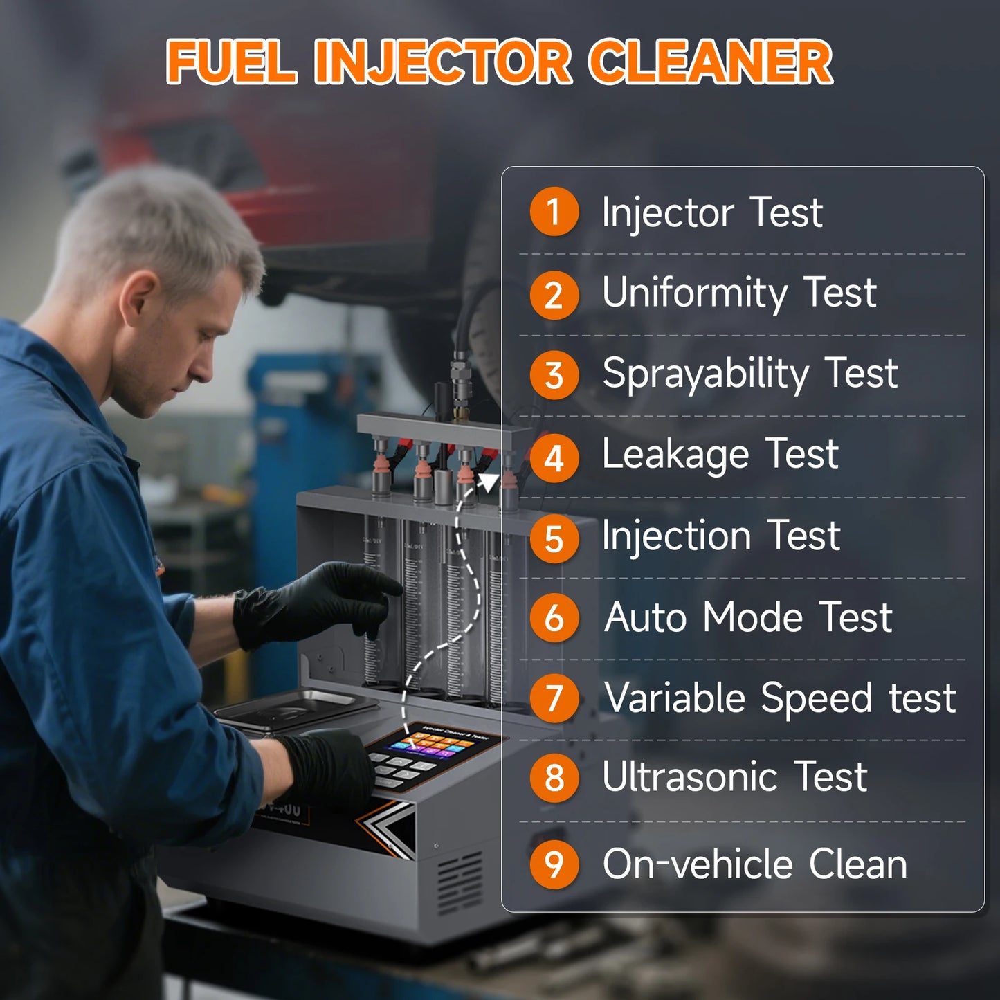 4 Cylinder Ultrasonic Fuel Injector Cleaner GDI EFI