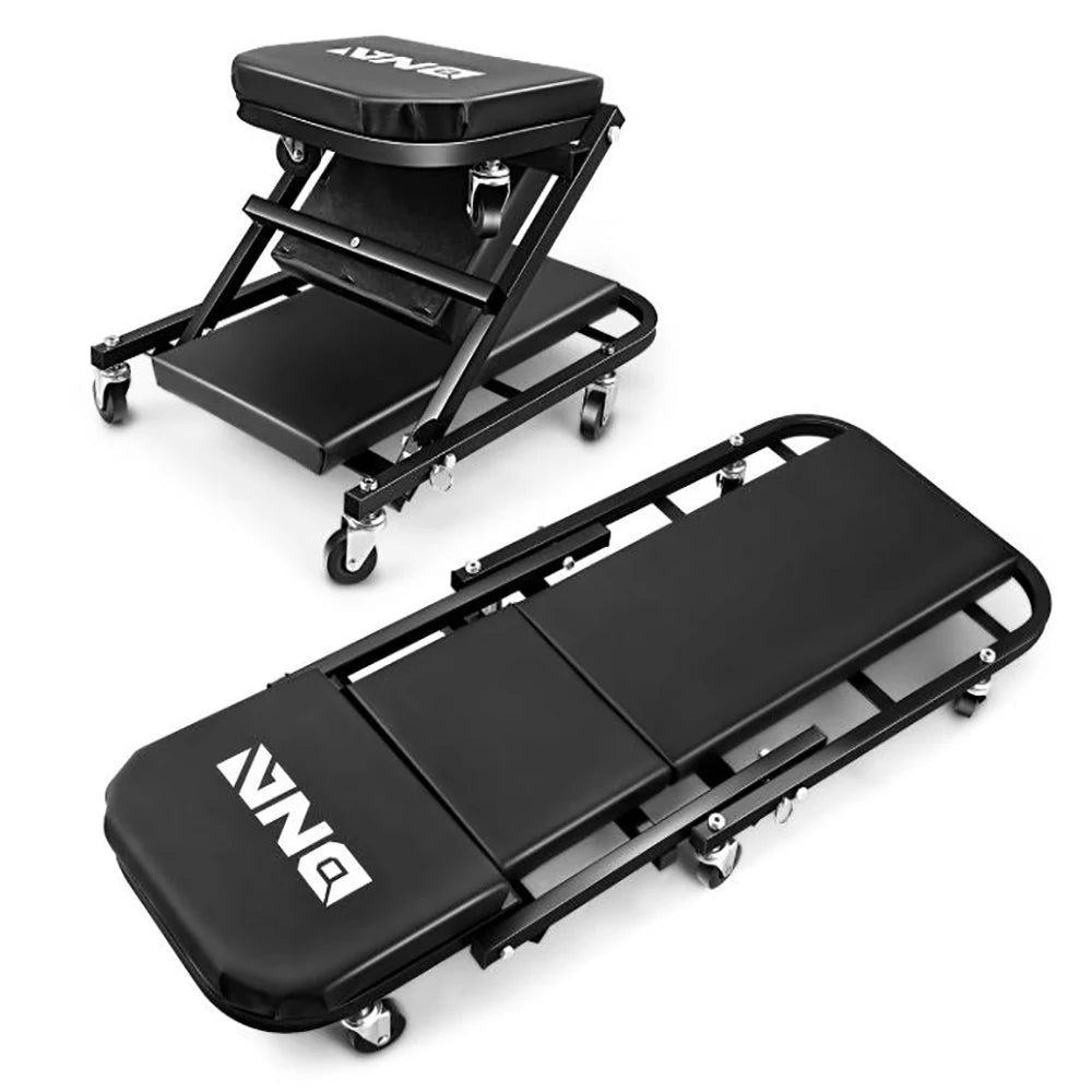 2-in-1 Foldable Garage Creeper Seat, 300LBS Capacity