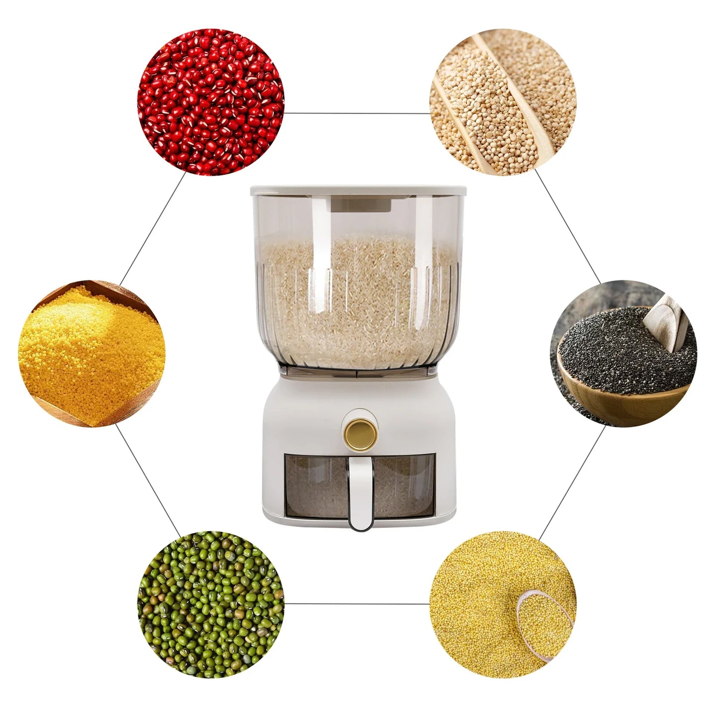 Rice Dispenser with Sealed Storage