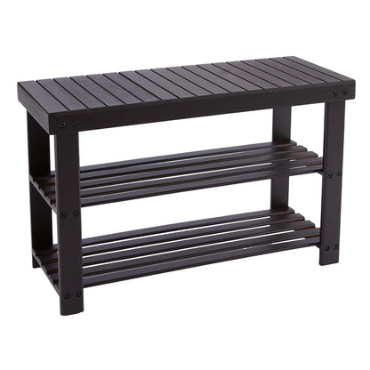 3-Tier Bamboo Entryway Bench w/Storage