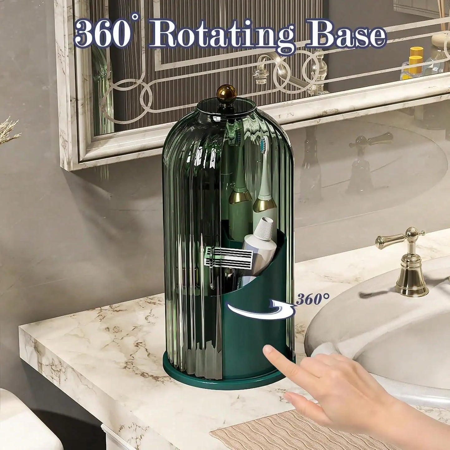 Rotating Electric Dustproof Toothbrush & Toothpaste Holder