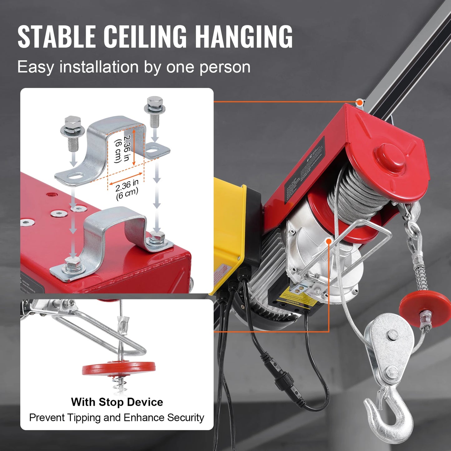 Electric Hoist Single/Double Slings with Wireless/Wired Control